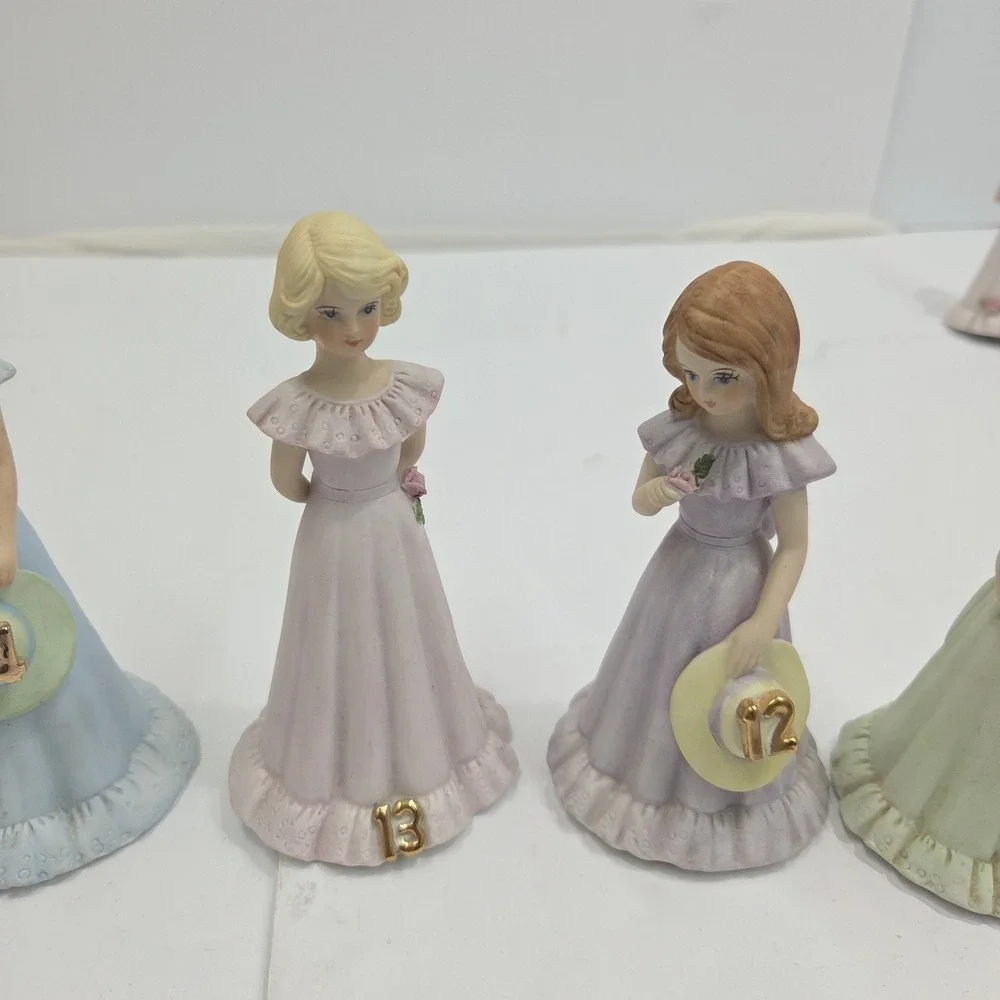 VTG Enesco Growing Up Birthday‎ Girls Blonde Doll Figurine Lot Set Ages 11-16